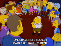 Simpsons étudiant à l'étranger école rhéto