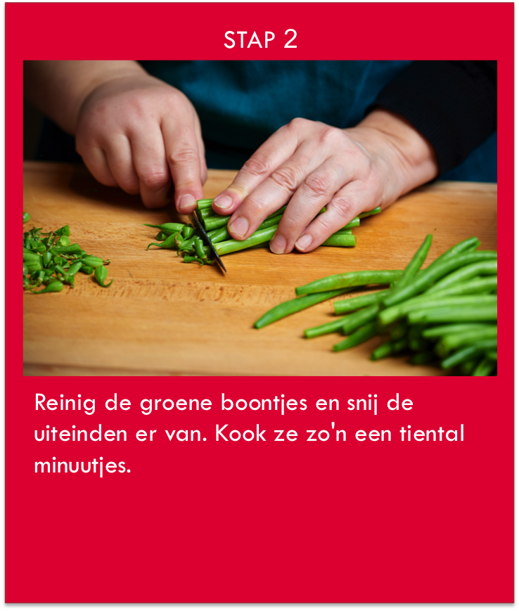 groene boontjes snijden