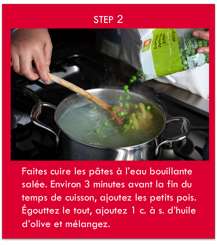 faites cuires les pâtes à l'eau bouillante