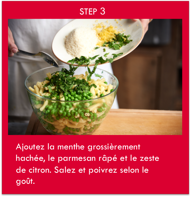 ajoutez la menthe grossièrement hâchée