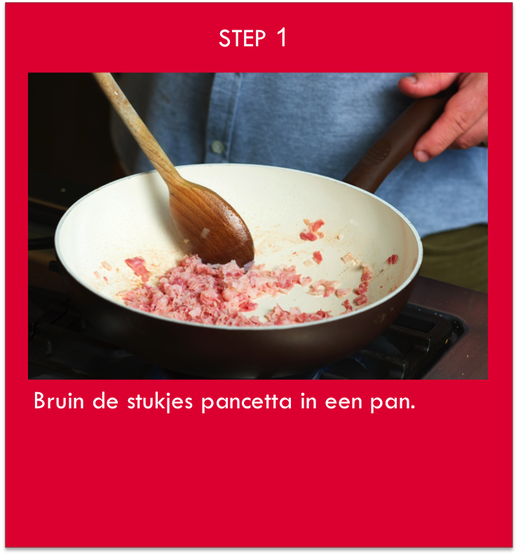 pancetta op kot bruinen