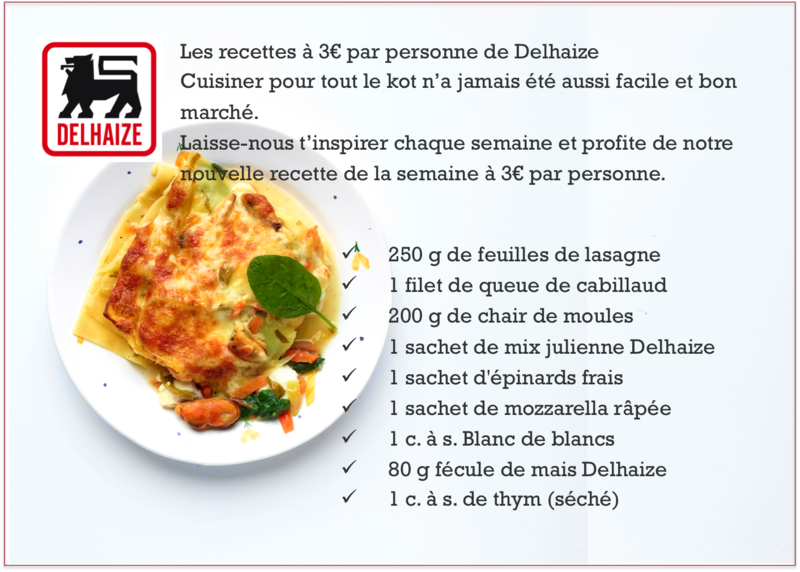 lasagne de moules à moins de 3 €