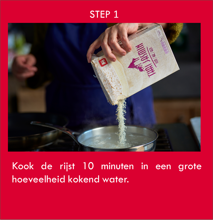 Step 1 : Gebakken rijst 'land en zee'