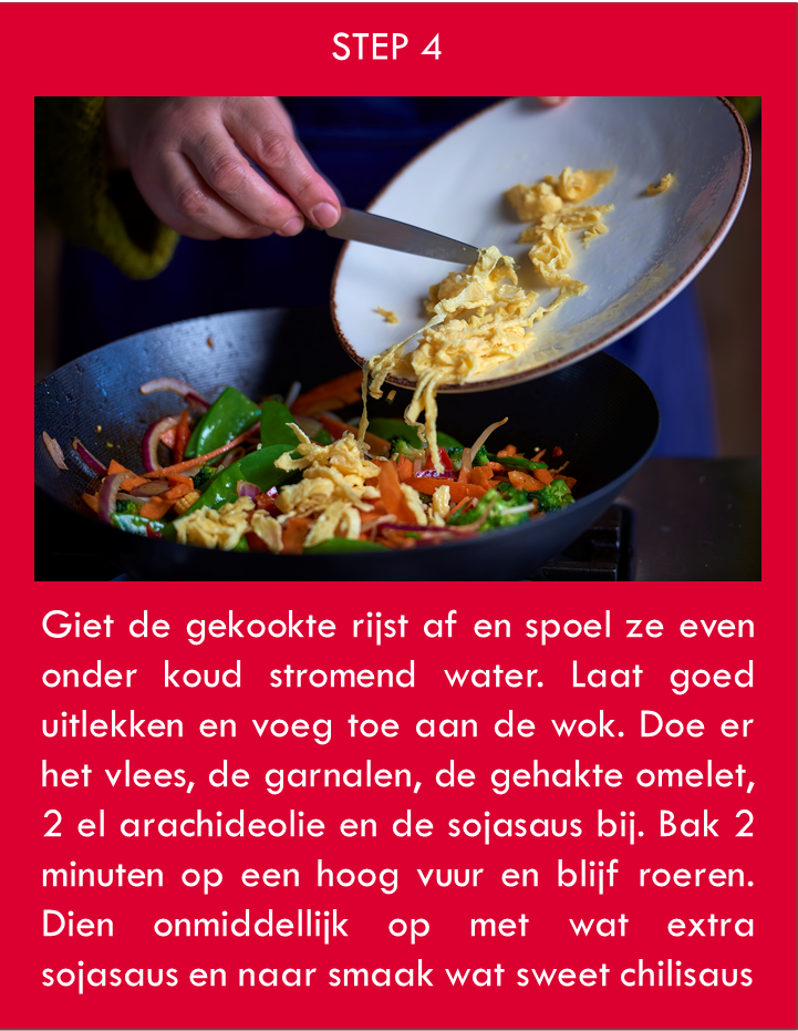 Step 4 : Gebakken rijst 'land en zee'