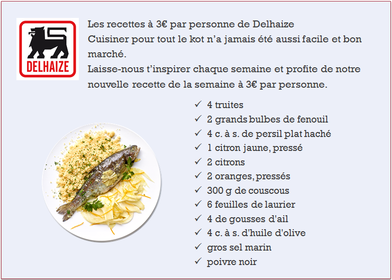 Descriptif de la recette truite rôtie au fenouil