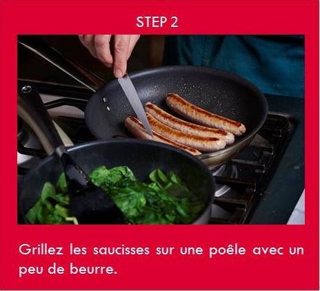 Recette à 3€ Feuilleté de saucisse aux épinards Step2