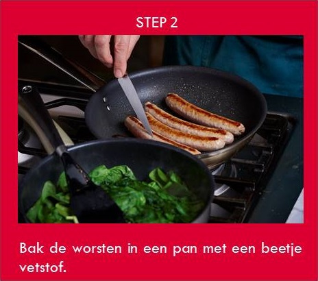 Worstenbroodje met spinazie step2