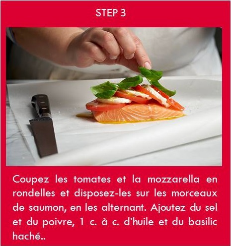 Papillotes de saumon à la caprese Step 3