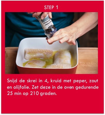 snijd de skrei in vier