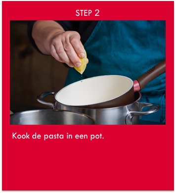 kook de pasta in een pot
