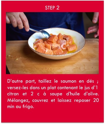 taillez le saumon en dés